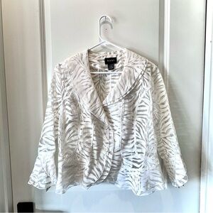 NABI Sheer Zebra Print Lightweight Jacket Top Size Small